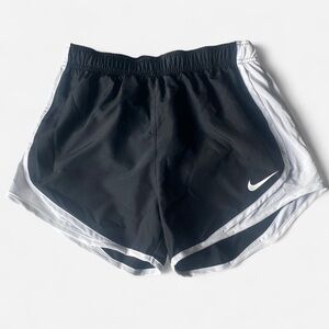 Nike Black and White Athletic Shorts with Signature Design